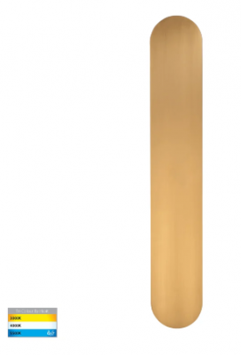 Barline Shadow Aluminium 600mm Brass Wall Light IP65